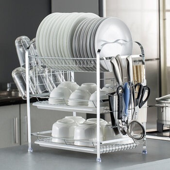 厨房置物架碗架沥水架刀具碗碟收纳架放碗用品架碗盘架洗碗架三层