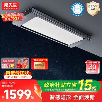 邦先生电动晾衣架阳台智能自动升降伸缩隐形晾衣机照明晒被星空1.0系列 【经典除菌款】M66ProC 护眼星空灯+离线语音+灰