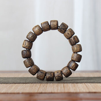 西马虎皮沉香桶珠手串 青草香韵浓花果密甜香男女款手链佛珠念珠 西马