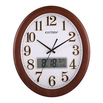 金钟宝椭圆形客厅大号中式欧式挂钟家用艺术创意时钟静音石英钟表 gd