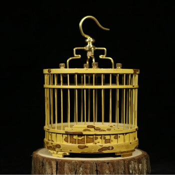 oloey斑竹笼竹制蝈蝈笼竹皮抛光文玩收藏鸣虫蟋蟀小笼手工竹编 斑竹