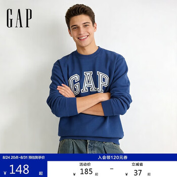 盖璞（GAP）男女装早秋logo贴布绣宽松长袖卫衣休闲上衣854300