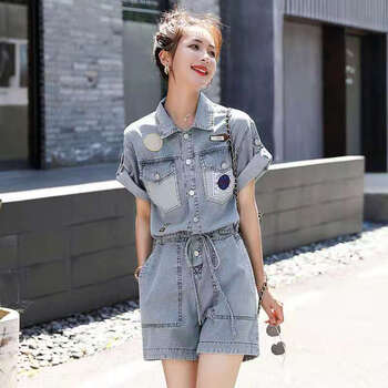 2021春夏新款中长款过膝收腰显瘦牛仔连衣裙女装休闲牛仔裙子潮流 吊带裙 03# L 106-115