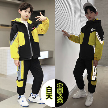 荷棠梦 男童运动套装2022新款小学生5秋装6帅气7男大童宽松8网红潮流9