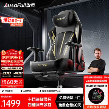 傲风C3Pro电竞椅人体工学电竞椅电脑椅办公椅人工力学座椅久坐舒服椅 【十档调节护腰】黑金 无脚托