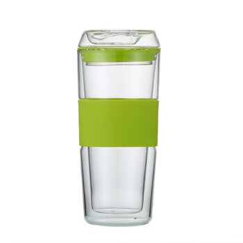 诺迪驰双层玻璃杯男便携喝水咖啡保温杯女网红透明加厚隔热车载茶杯子