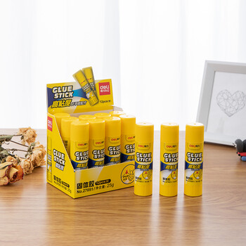 得力deli高粘性12支装25g固体胶棒胶水无甲醛配方27051