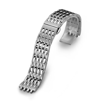 飞克原装男女表带磁吸实心不锈钢精钢带 弧形接口银白色 20mm