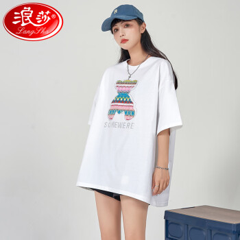 2022年夏季新品浪莎纯棉短袖T恤女,价格走势和消费者评测