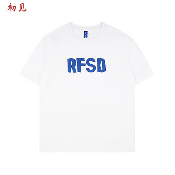 初见 情侣装夏季短袖t恤新款国潮印花短袖宽松街头潮流纯棉上衣 白色