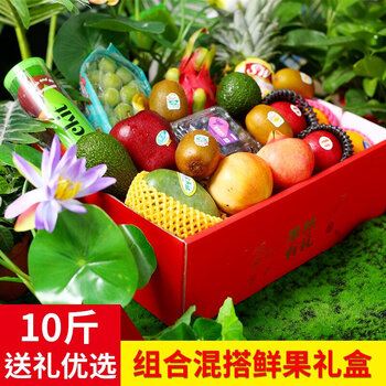 水果礼盒混搭 新鲜精品混搭水果礼盒装年货节送礼 8-9斤 精选果
