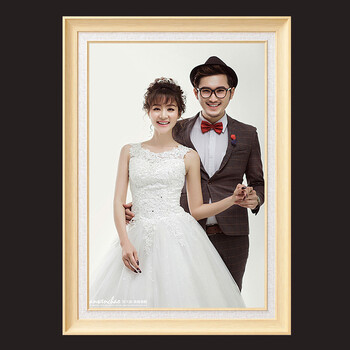 婚纱照相框挂墙卧室组合套装影楼创意结婚照片放大订制36寸床头照