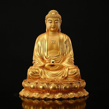 圆通佛具释迦牟尼佛像 台湾纯铜炫金佛祖像 释迦摩尼佛像如来佛摆件