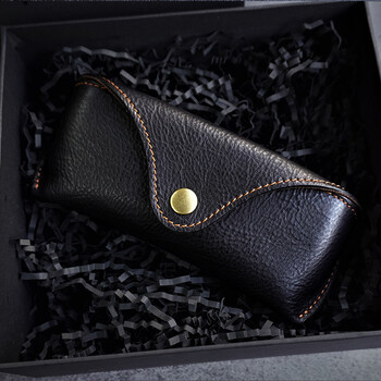 霜魄 雷朋太阳镜眼镜盒手工牛皮雷朋rayban抗压墨镜盒防压眼镜盒飞行