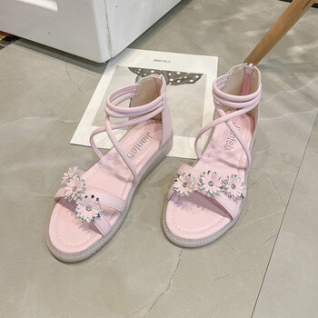 高中女生青少年凉鞋初中生女夏季14女孩韩版13学生中大童15岁夏天平底