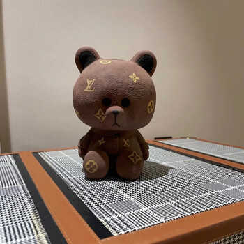 石膏白胚彩绘涂鸦娃娃摆摊皮卡丘涂色模具 布朗熊12色颜料 两支笔