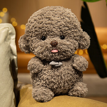 颂伊仿真白色比熊公仔可爱灰色泰迪狗毛绒玩具萌宠狗狗玩偶安抚布娃娃