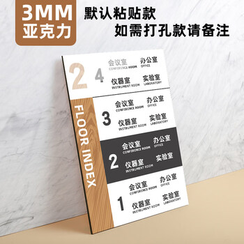 楼层索引牌办公室商场医院指示牌民宿酒店索引牌定做电梯医院导向导视