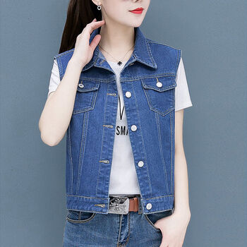 夏天穿的无袖棉麻外穿薄款透气马夹背心2022春夏季新款破洞牛仔马甲女