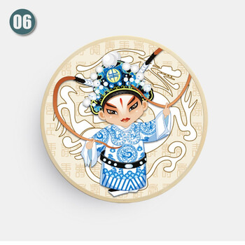 脸谱装饰画饭店餐厅火锅店墙画个性创意圆形壁画中式京剧人物挂画 06.