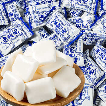 棵力果老酸奶拉丝糖儿童怀旧过新年货小零食风味软奶糖果散装老酸奶