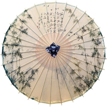 油纸伞国画青翠竹子苏杭州工艺礼品装饰国风舞蹈影视道具伞 米白色
