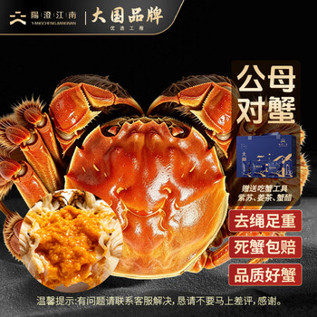 【活蟹】阳澄江南大闸蟹公4.2-4.5两母2.8-3.1两4对8只鲜活螃蟹礼盒足重蟹类海鲜水产
