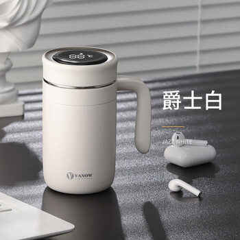 vanow英国智能银保温杯男999银内胆高档大容量办公室泡茶水杯子 爵士