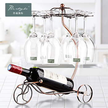 普瑞凯特（Perstlye） 红酒架高脚杯架家用欧式创意倒挂酒杯架子古铜色多款居家摆件 马车款（大）