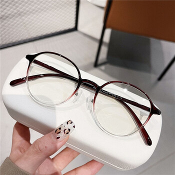 erilles轻细边7g单框素颜可配高度近视眼镜框女圆行网红复古蓝光 渐变