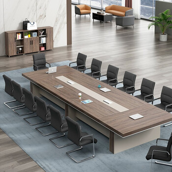 曾皇家具会议桌长桌椅组合简约现代大型会议室桌椅长方形培训桌洽谈
