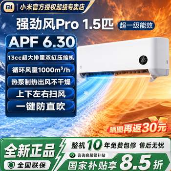 小米米家超1.5匹强劲风Pro空调新一级能效家用卧室壁挂机大双排铜管 35GW-PG15/X2A1 强劲风Pro 大1.5匹 适用：16-20㎡