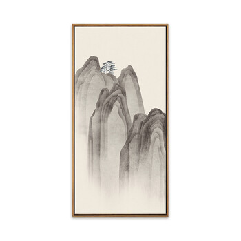 新中式客厅装饰画背景墙玄关壁画餐厅水墨画三联山水禅意国画重山 3