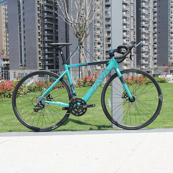 自行车铝合金破风碟刹18变速赛车弯把成人男式女士单车ronda 绿(标准