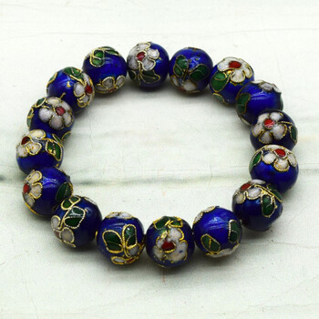蝶灿 景泰蓝手链 掐丝珐琅手串 中国风特色工艺品首饰品送老外 蓝色