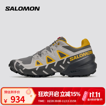 萨洛蒙（Salomon）男女款 户外运动稳定抓地缓震越野跑鞋 SPEEDCROSS 6 20 YEARS 岩石灰 491588 40 (UK6.5丨 40)