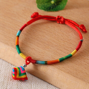 端午节五彩绳小粽子手链民族风手工绕线编织儿童宝宝纳福手绳 五彩绕