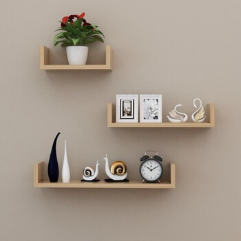 挂墙书架墙面墙壁收纳架 装饰搁板墙上置物架免打孔卧室客厅壁挂壁柜