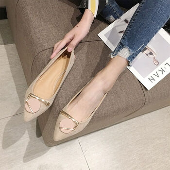 拍下优先发货单鞋女平跟2021春季新款平底鞋百搭尖头浅口瓢鞋小香