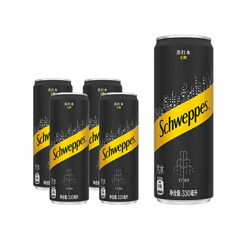 可口可乐 Coca-Cola 怡泉苏打水气泡水干姜水汤力水混合装饮料330ml 原味330ml*4罐