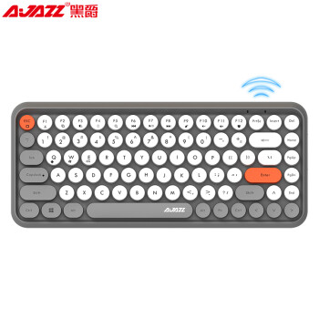黑爵（AJAZZ）308i 无线蓝牙键盘 办公键盘 女性圆形朋克84键 安卓苹果iPad笔记本电脑键盘 熊猫灰
