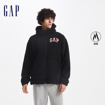 Gap 盖璞 毛毡布logo仿羊羔绒连帽卫衣外套609272