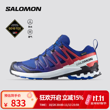萨洛蒙（Salomon）男女款 户外运动经典稳定抓地透气徒步鞋XA PRO 3D V9 GTX EQUIPE 冲浪蓝 479826 42 (UK8丨 42)