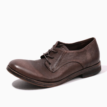 日本商务正装二层牛皮鞋子男士穿的美式复古简约德比鞋休闲皮鞋做旧
