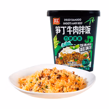 双汇（Shuanghui）笋丁牛肉拌饭154g*4桶速食盒装干拌米饭不开火美食