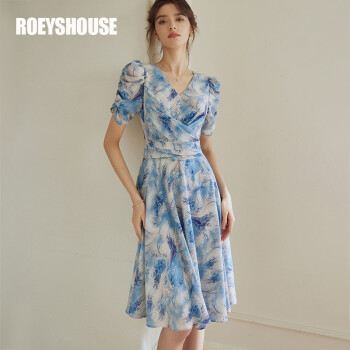 ROEYSHOUSE2022夏装新款罗衣优雅花色连衣裙价格和品质分析