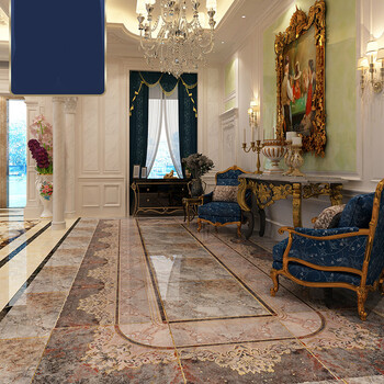 美式复古地板砖仿古砖600x600抛晶瓷砖客厅滑地板砖酒店工程砖 镀金