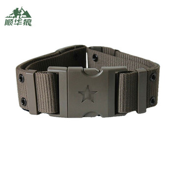 顺华狼作训腰带军训编织外腰带作训腰带帆布卡扣战术腰带lu款