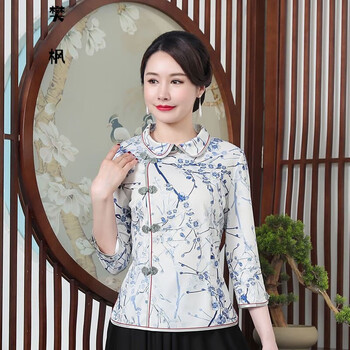 桂杉格秋冬唐装女上衣改良复古中国风旗袍上衣长袖民族风秋冬新款旗袍