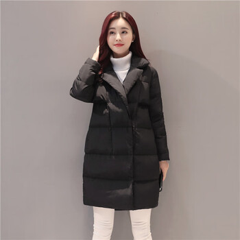 150矮个子穿的中长款羽绒服秋冬季小个子女生韩版西装茧型冬季保暖